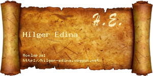 Hilger Edina névjegykártya